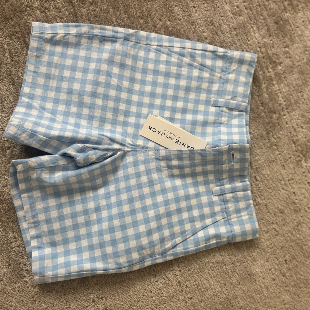 Janie and Jack Light Blue Checkered Shorts